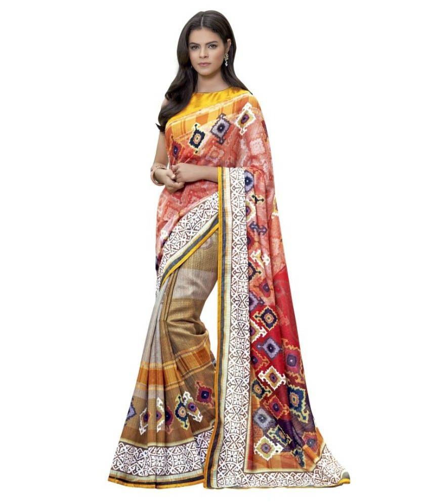 De Marca Multicoloured Organza Saree - Buy De Marca Multicoloured ...