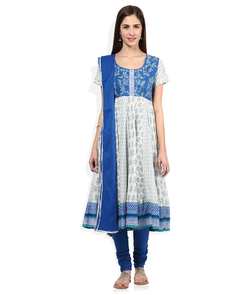 Biba Cotton Kurti With Churidar Stitched Suit Buy Biba Cotton Kurti