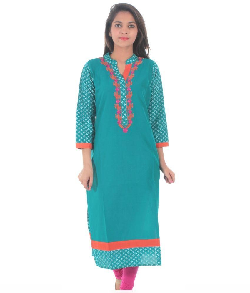 greenish blue kurti