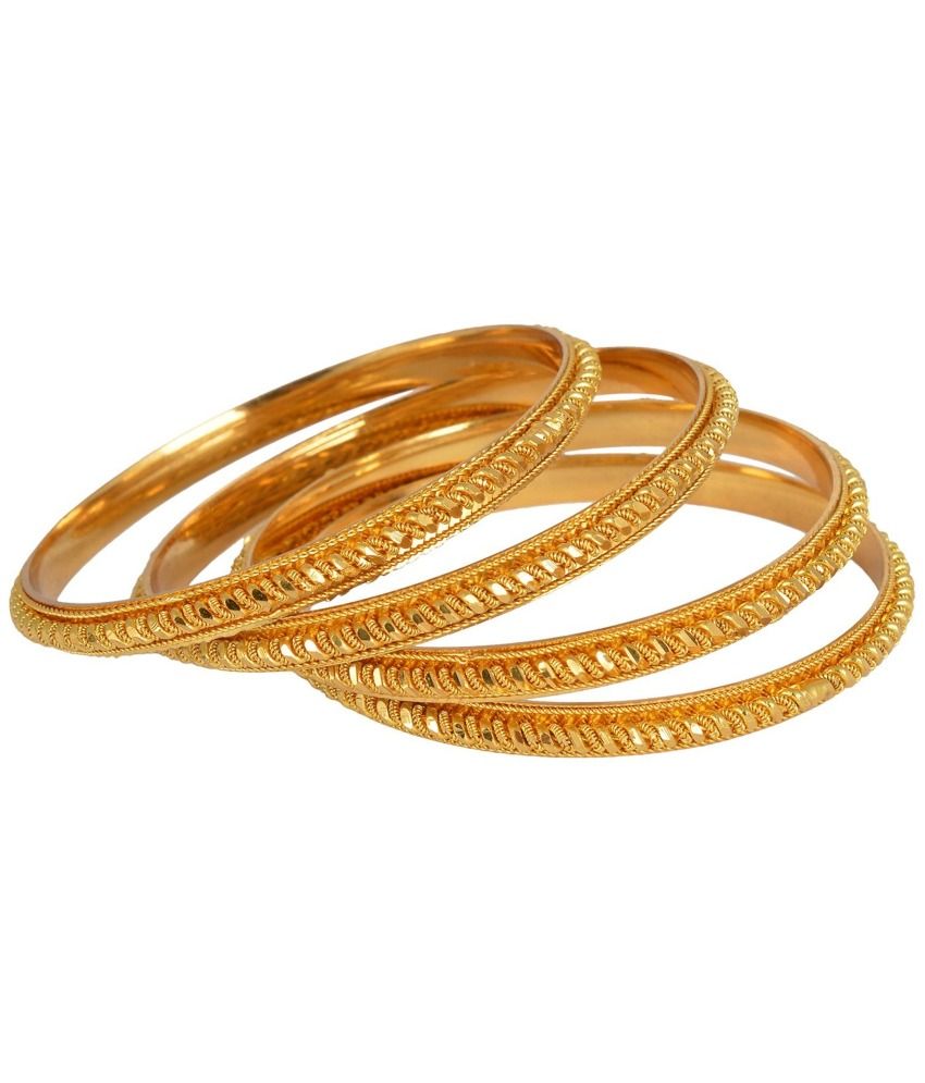 Hkj Golden Copper Bangle - Set Of 4: Buy Hkj Golden Copper Bangle - Set ...