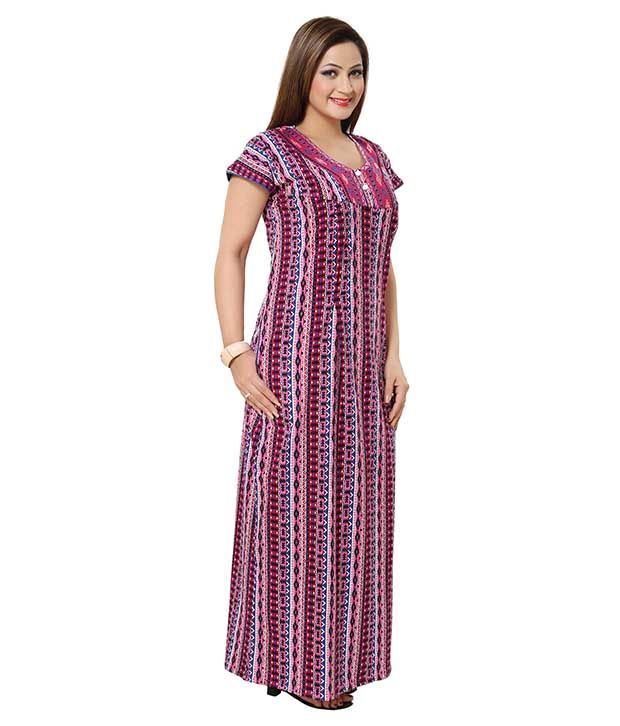 Buy Av2 Purple Cotton Nighty Online at Best Prices in India Snapdeal