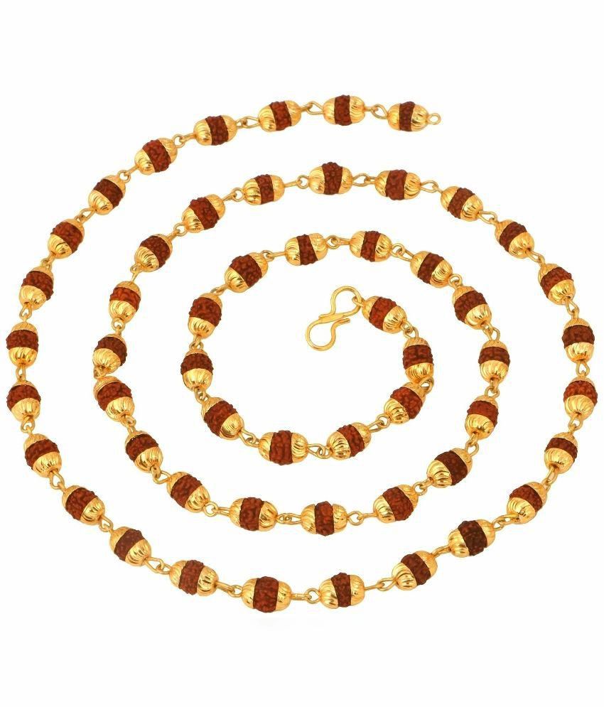     			Gold plated rudraksh mala chain for Men 54 Beads