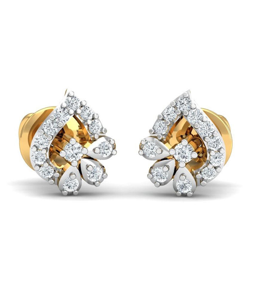 Khya Jewels 18kt Gold Designer Diamond Stud Earrings Khya Jewels 18kt Gold Designer Diamond Stud Earrings Online In India On Snapdeal