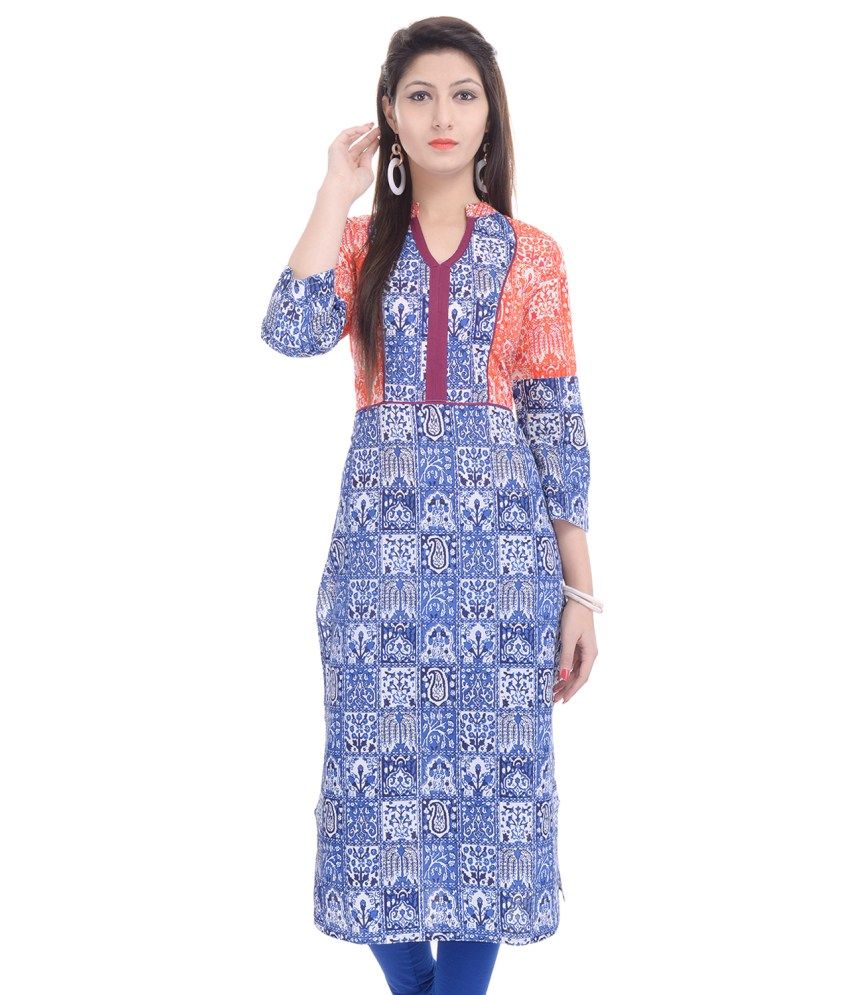 Haritage Jaipur Blue Cotton Kurti Buy Haritage Jaipur Blue Cotton