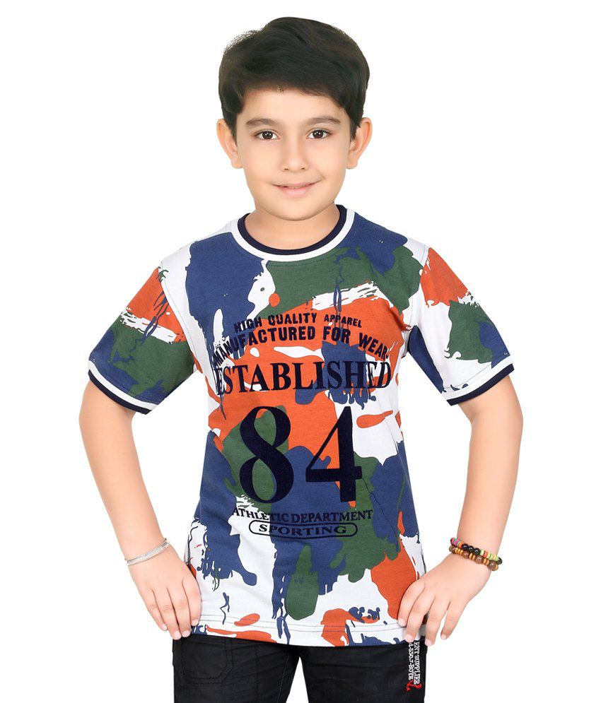 Triki Multicolour Half Sleeves T-shirt For Boys - Buy Triki Multicolour ...