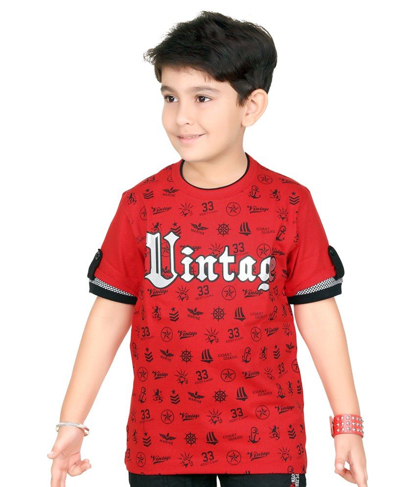 Triki Red Black Half Sleeves T Shirt For Boys Buy Triki Red Black Half Sleeves T Shirt For Boys Online At Low Price Snapdeal