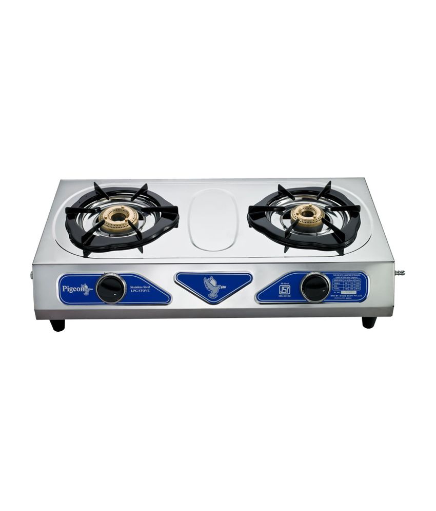 Pigeon LPG Stove Stainless Steel Duo 2 Burner Silver Price in India Buy Pigeon LPG Stove