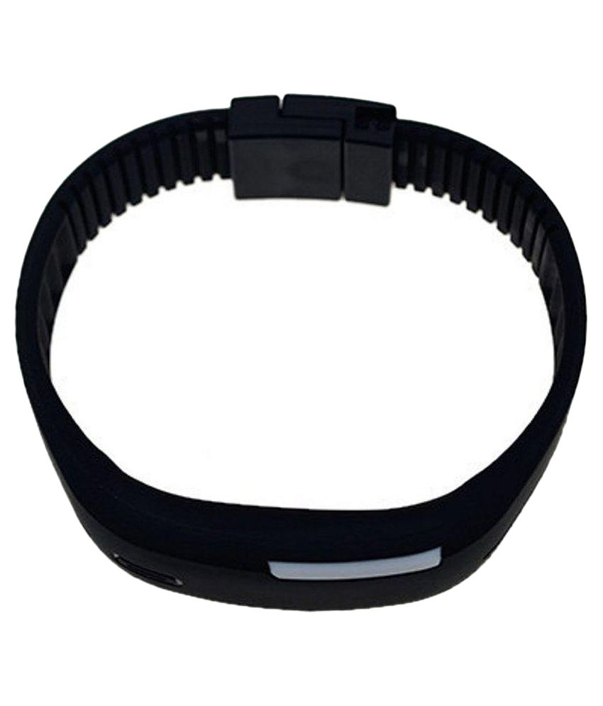 smc black digital led watch