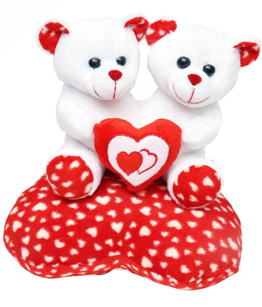 Tabby Toys White and Red Cute Teddy bear stuffed love soft toy for ...