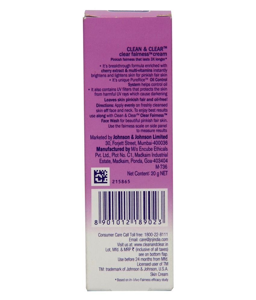 clean and clear clear fairness cream