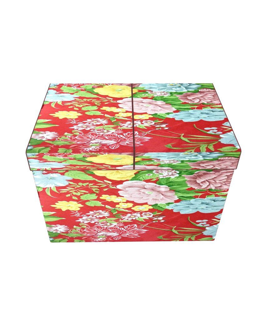     			Home Candy 3-D Print Reactive Charming Floral Foldable Multi Utility Storage Box