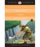 Junior Classic - Book-16 (The Life And Adventures Of Robinson Crusoe, The Time Machine, Kidnapped, The Three Musketeers)