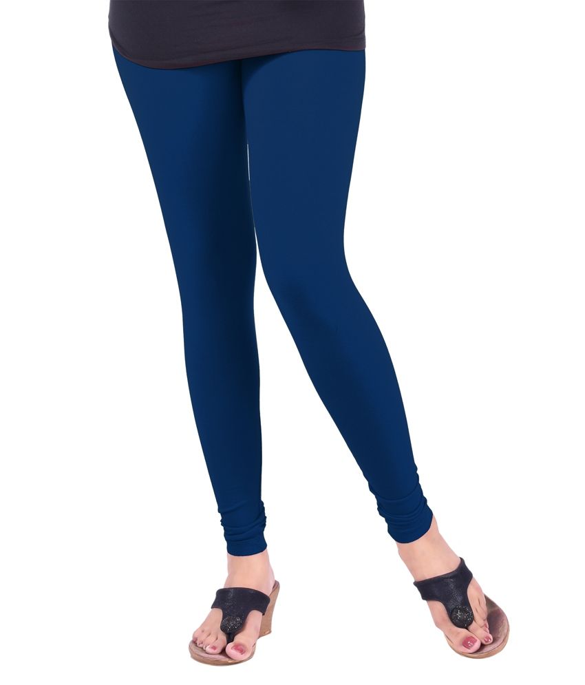 Lux Lyra Silk Blue Cotton Leggings 