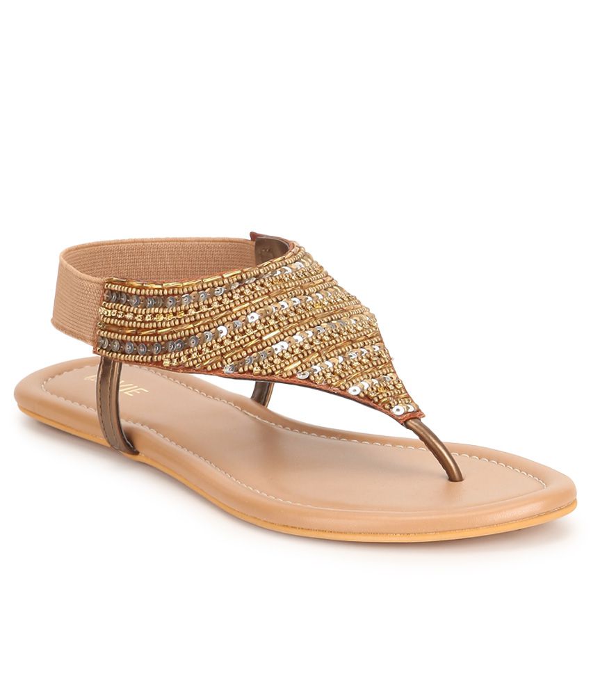 Lavie Gold Flat Sandals Price in India- Buy Lavie Gold Flat Sandals ...