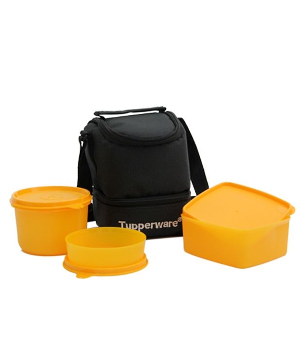 Tupperware Trendy Yellow Lunch Box With Bag: Buy Online at Best Price