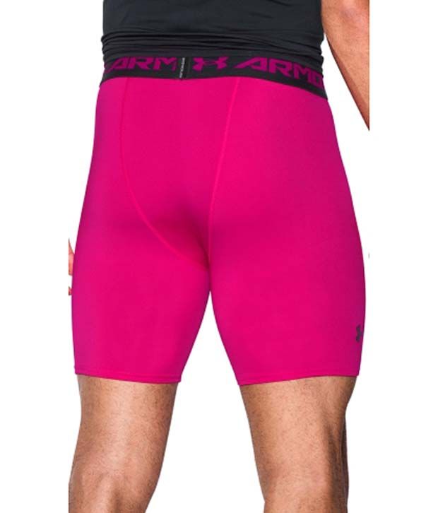 Under Armour Men's Power In Pink HeatGear Armour Compression Shorts