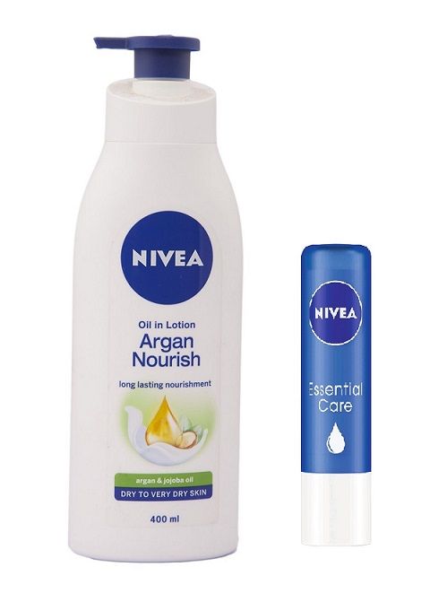 nivea lip moisturizer Nivea Argan Nourish Oil In Lotion 400ml Free Essential 