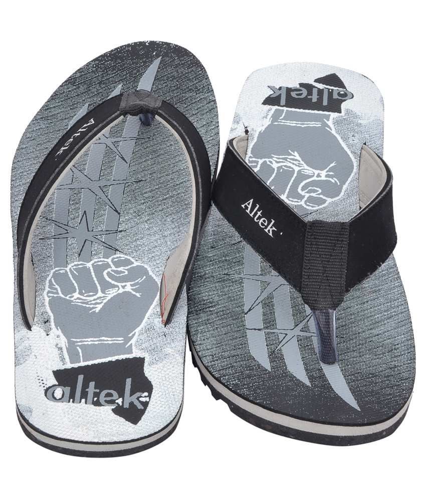 gray flip flops