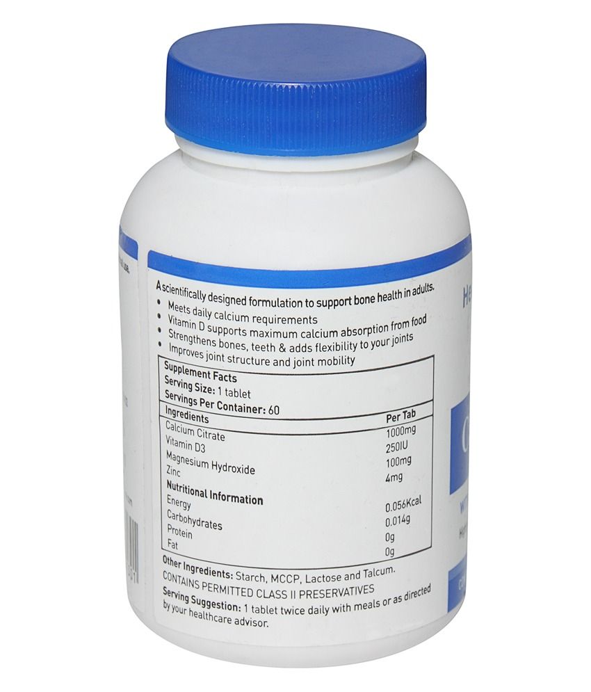 HealthViva Calcium (With Vitamin D3 & Magnesium), 60 ...