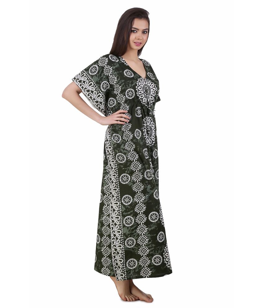 Buy Masha Green Cotton Nighty Online at Best Prices in India - Snapdeal