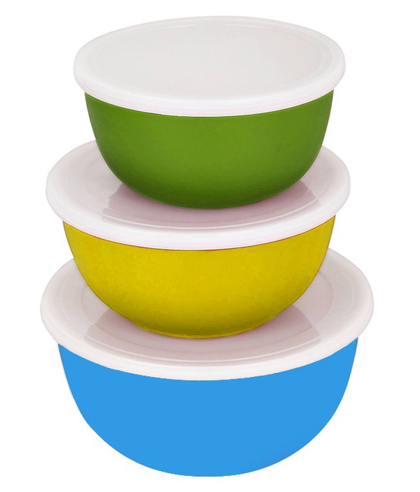 Unique Multicolour Microwave Safe Stainless Steel Reheating Bowls Pack