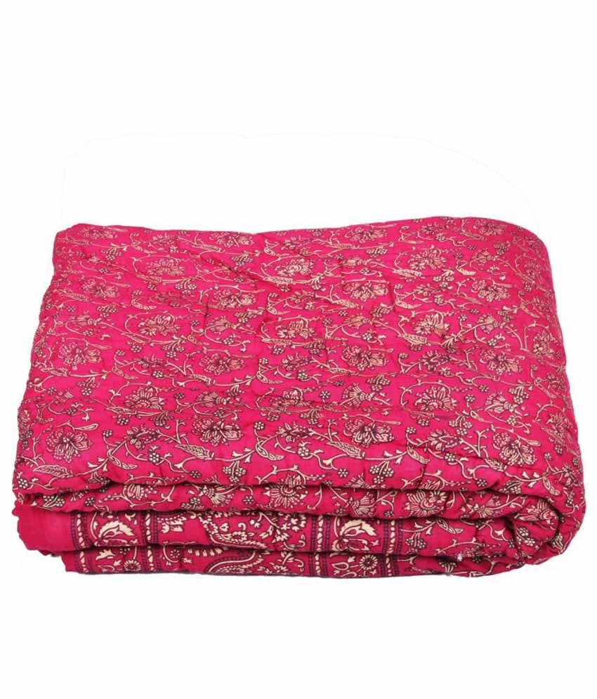 Jaipur Textile Hub Pink Floral Cotton Ac Quilt Buy Jaipur Textile Hub