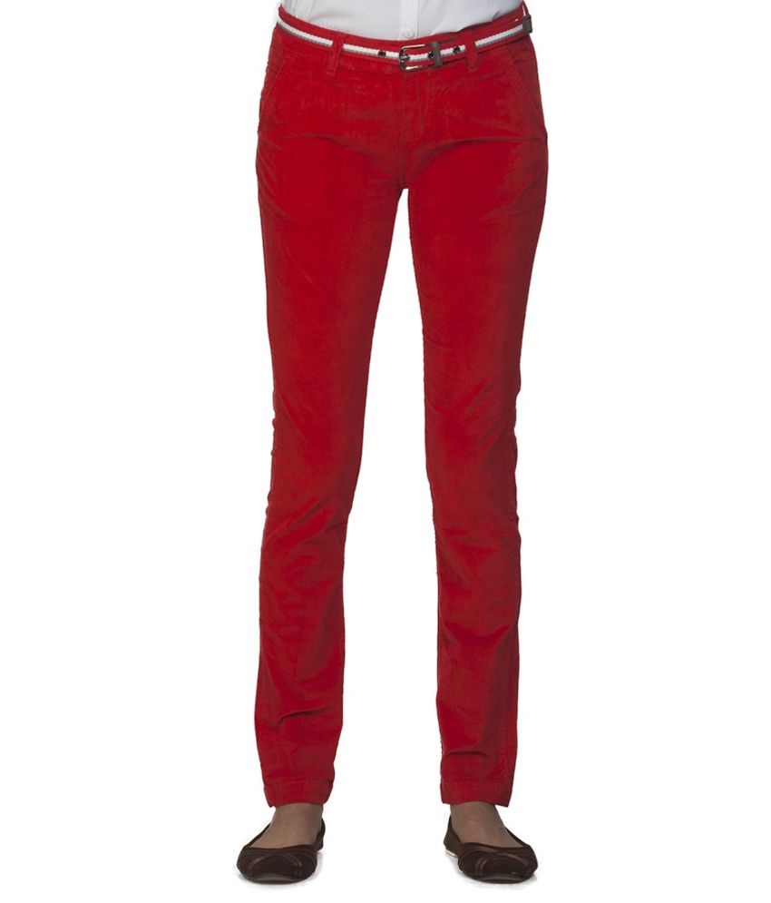 red corduroy trousers womens