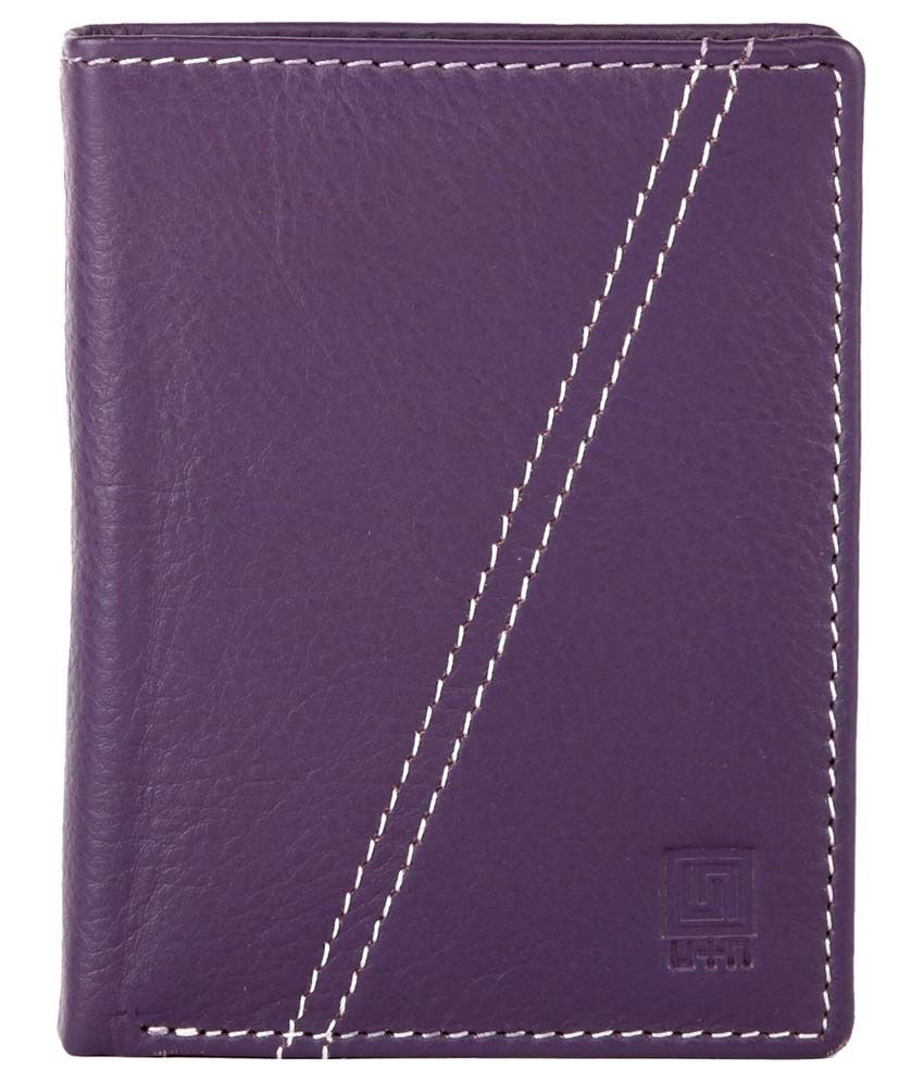 U+n Purple Leather Regular Wallet For Men Buy Online at Low Price in