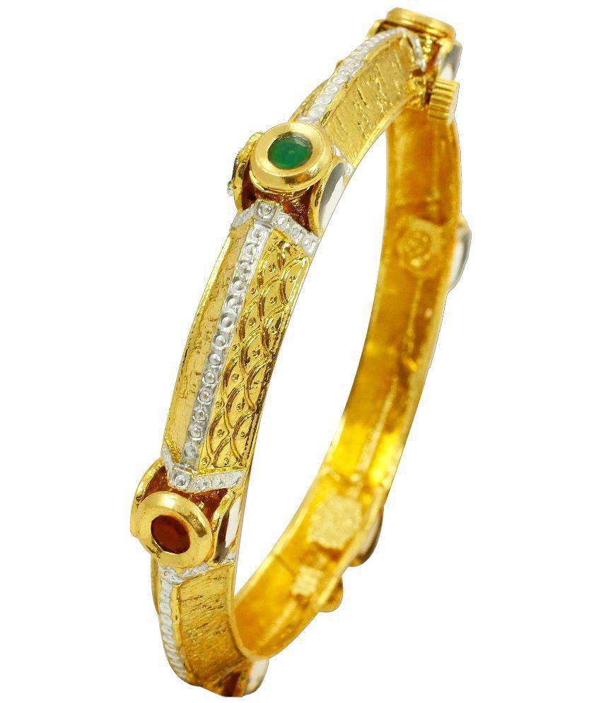 Zaveri Pearls Golden Kada: Buy Zaveri Pearls Golden Kada Online in ...