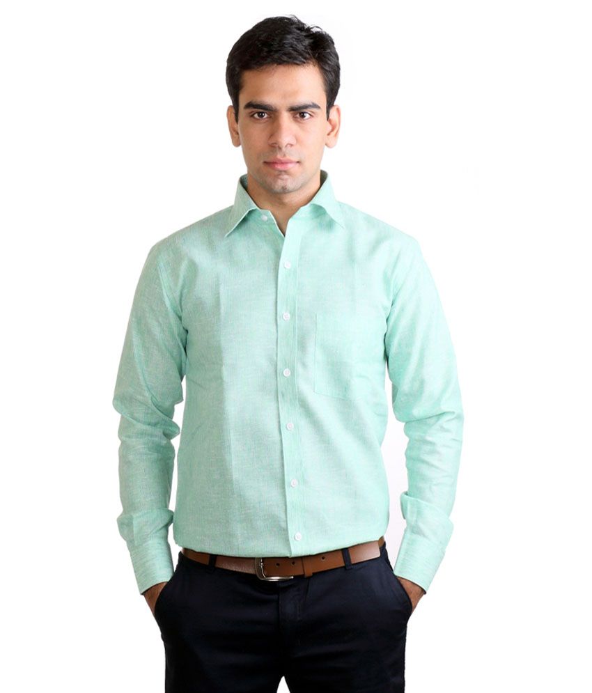 green formal shirt combination