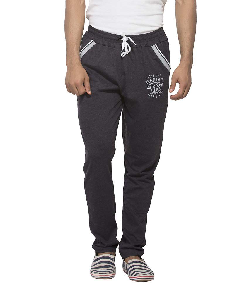 Maniac Gray Cotton Trackpant - Buy Maniac Gray Cotton Trackpant Online ...
