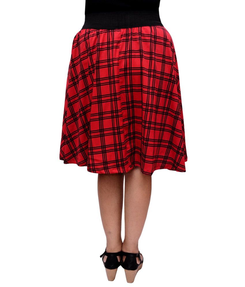 Buy Fabnfab Red Polyester Pleated Skirt Online At Best Prices In India 