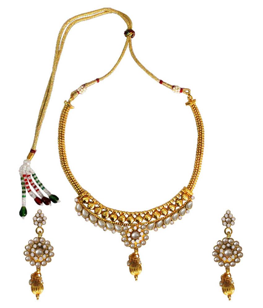 Pihu Gold Plated Kundan Necklace Set - Buy Pihu Gold Plated Kundan ...