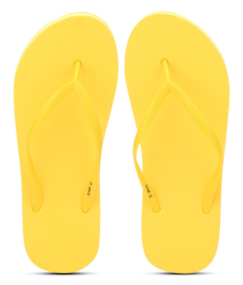 Lavie Yellow Flip Flops Price in India 