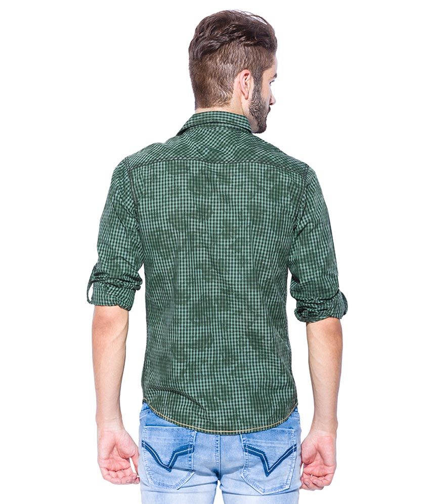 olive green slim fit shirt