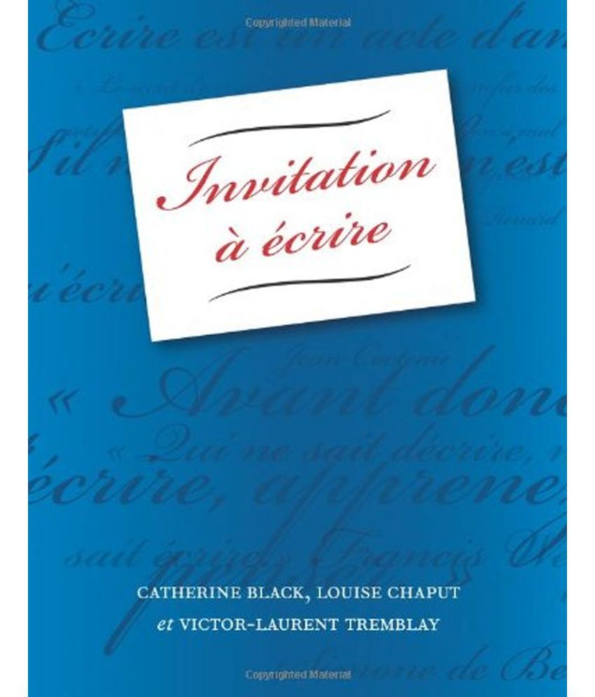 Invitation A Ecrire Buy Invitation A Ecrire Online At Low Price