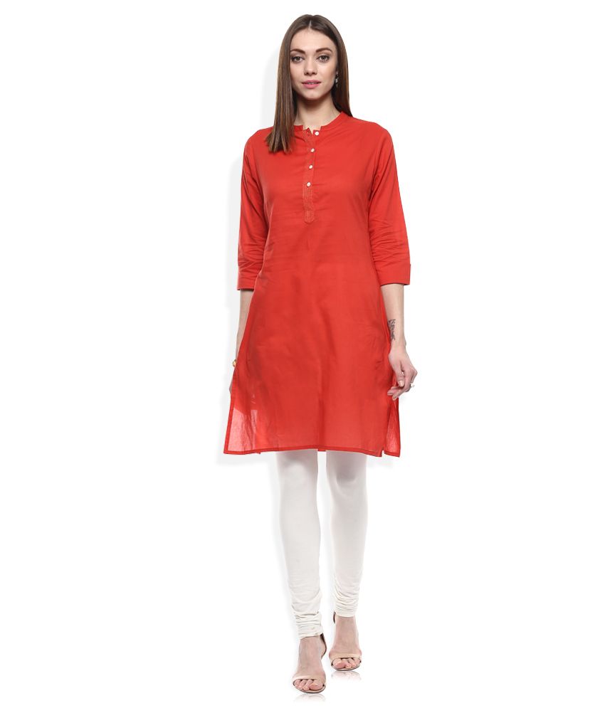Rangmanch By Pantaloons Red Printed Kurti Buy Rangmanch By Pantaloons