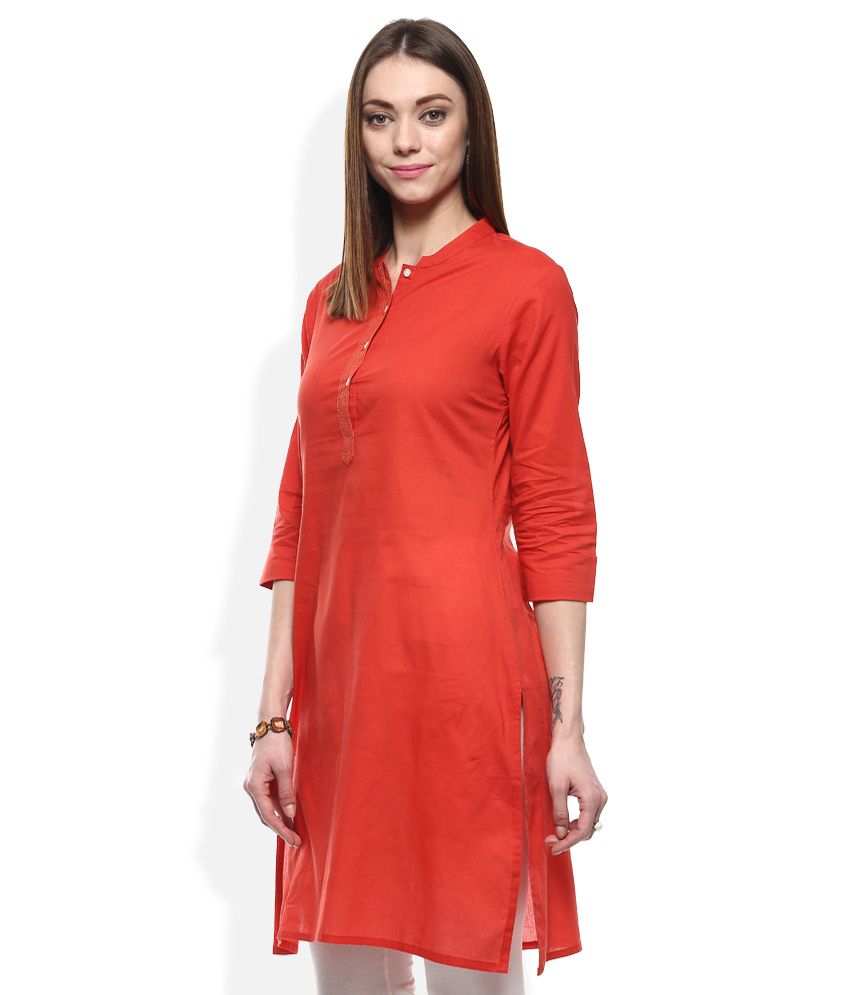 Rangmanch By Pantaloons Red Printed Kurti Buy Rangmanch By Pantaloons