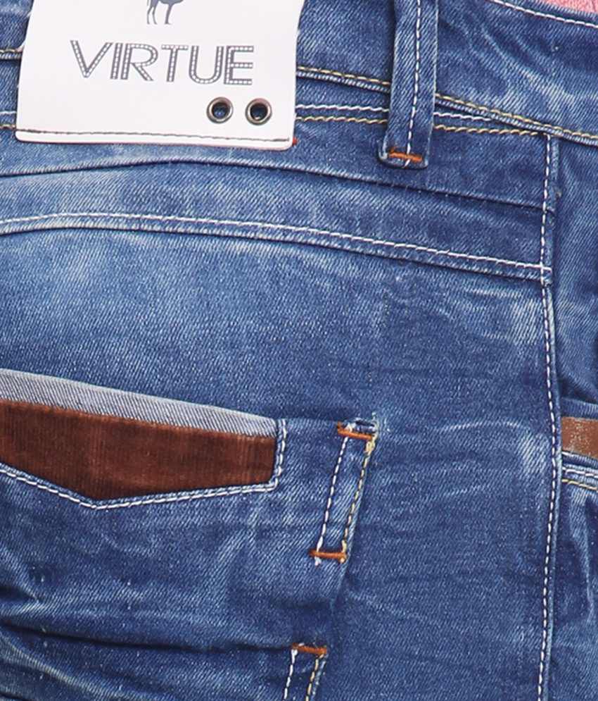 Virtue Blue Slim Fit Jeans - Buy Virtue Blue Slim Fit Jeans Online at ...