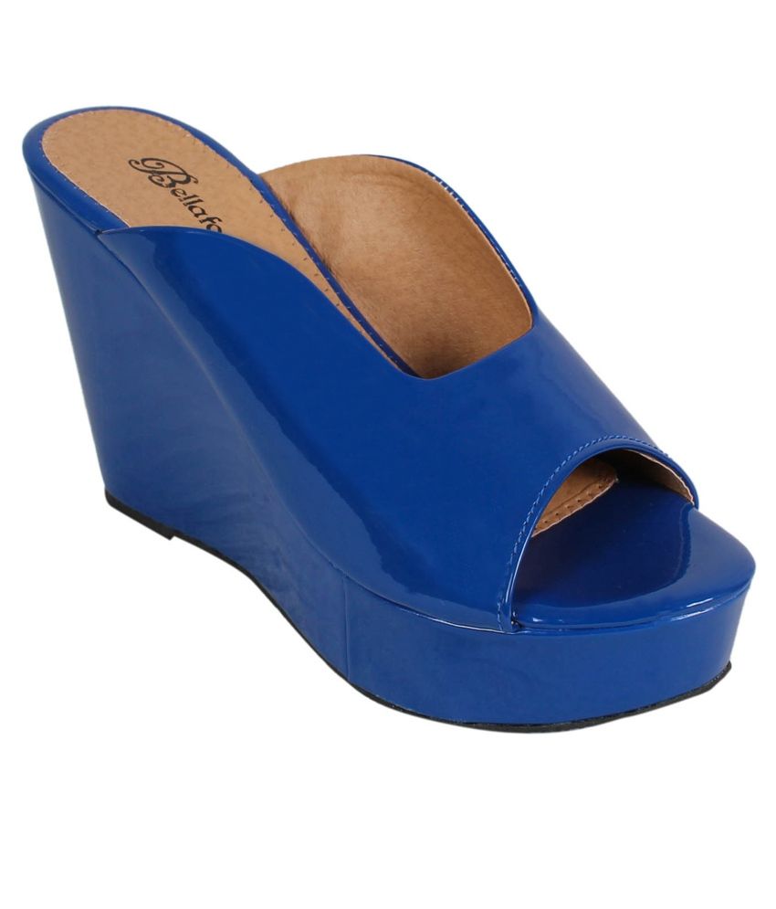 blue wedge heels