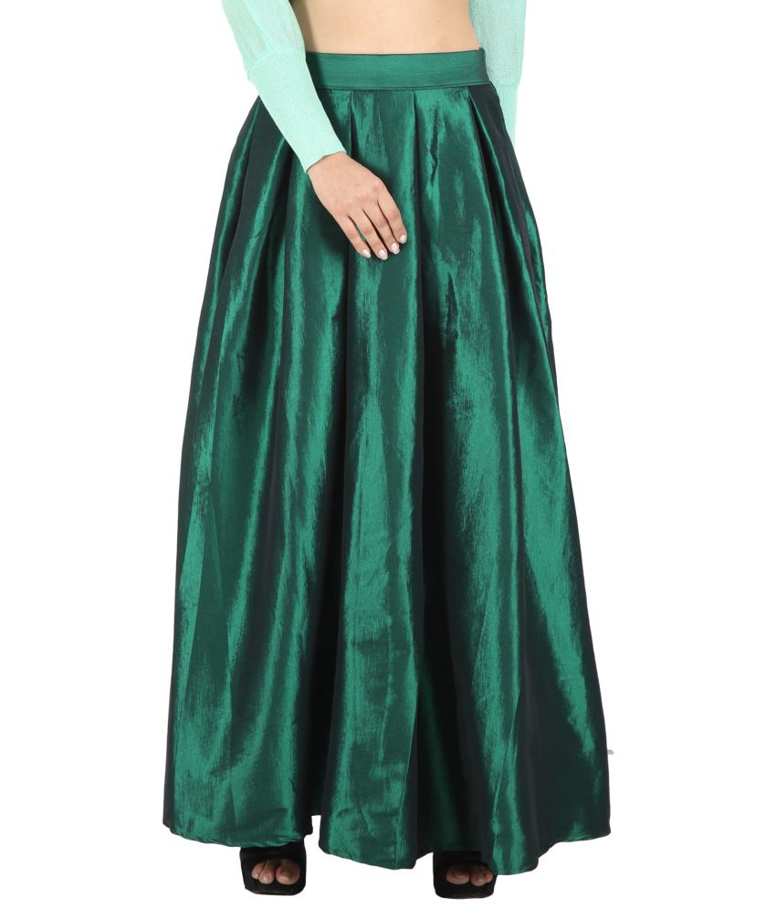 Buy Svt Ada Collections Green Poly Silk Maxi Skirt Online at Best ...