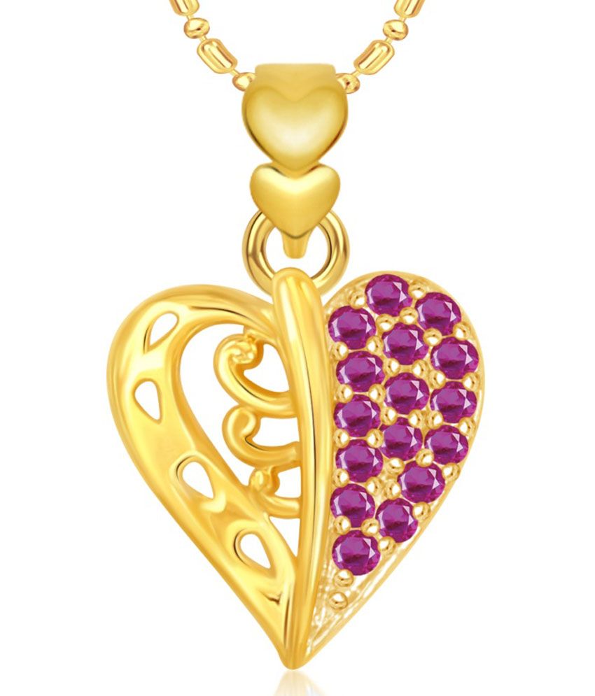 Vk Jewels Gold Alloy Superb Heart Valentine Gold And Rhodium Plated Pendant Buy Vk Jewels Gold