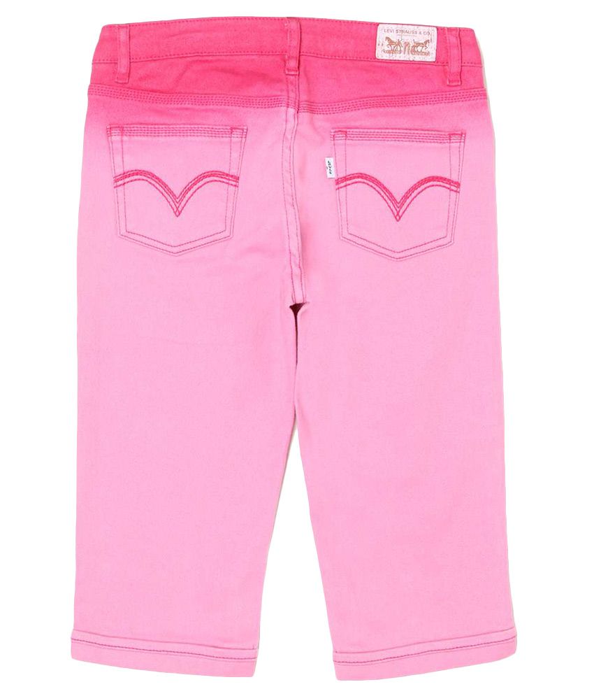 pink denim capris