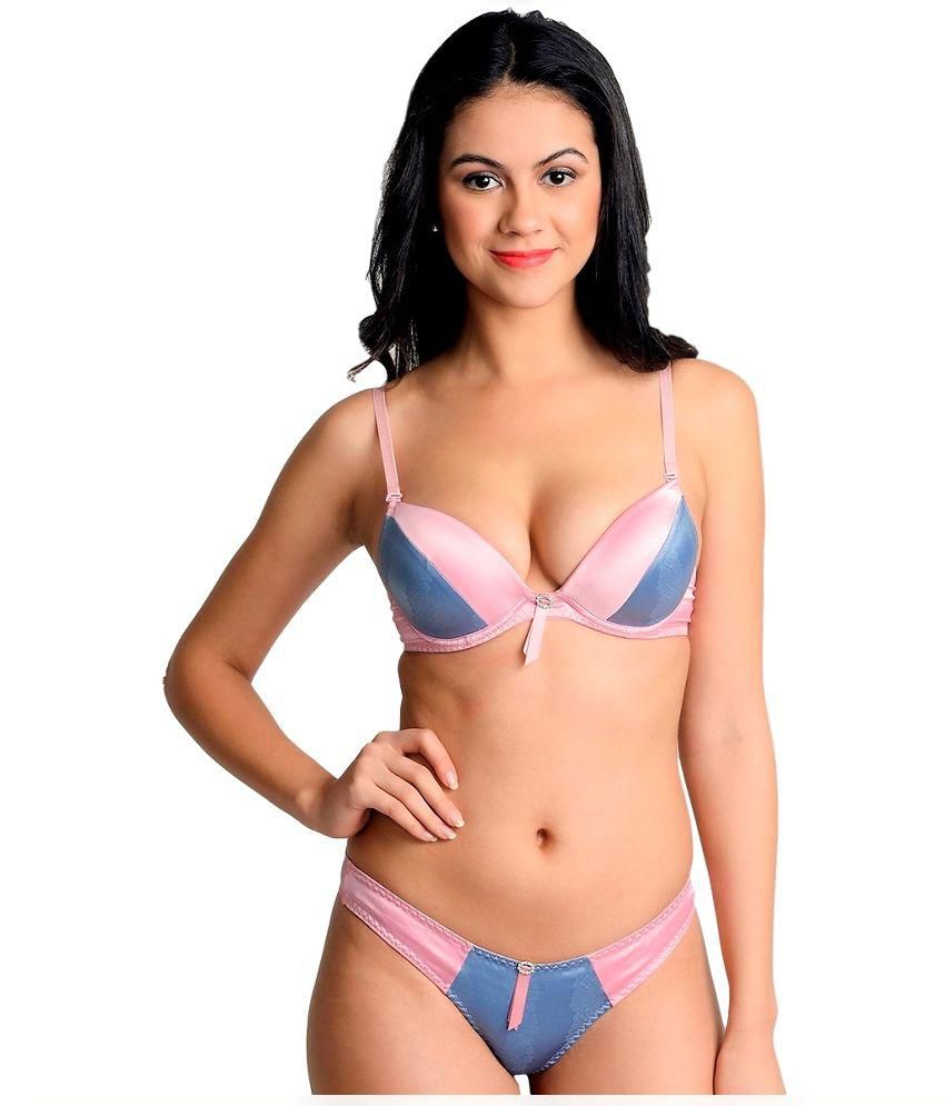 Buy Lazoya Pink Satin Bra And Panty Sets Online At Best Prices In India 