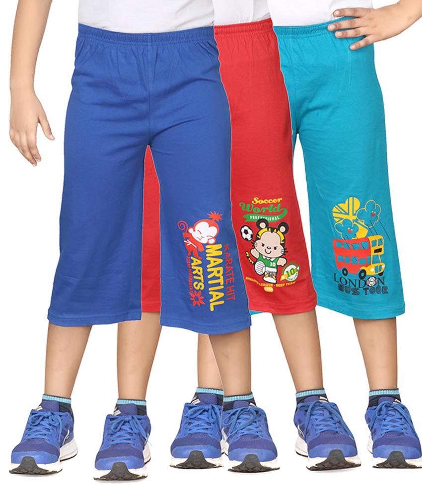     			Dongli Pack of 3 Cotton Three-Fourth For Boys ( Multi Color )