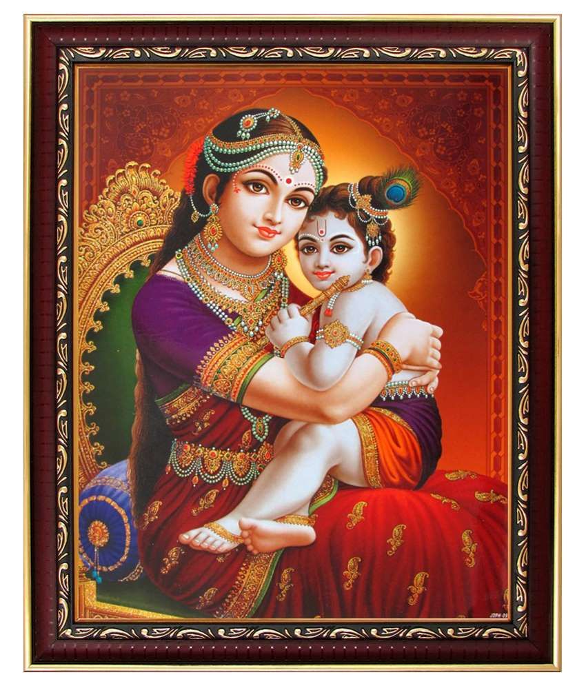 Avercart Lord Krishna Baby Krishna Bal Krishna Poster 9x11 Inch