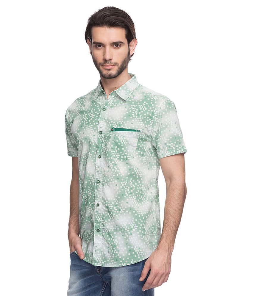 Spykar Green Printed Shirt - Buy Spykar Green Printed Shirt Online at ...