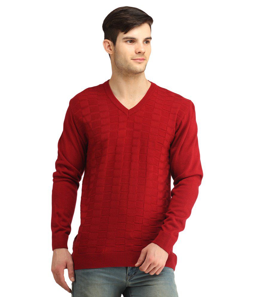 Spawn Red V Neck Sweater - Buy Spawn Red V Neck Sweater Online at Best ...