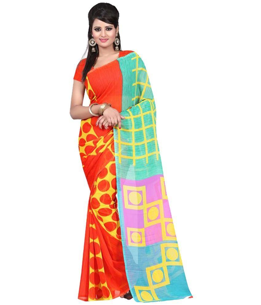 Fabfirki Fashion Hub Multicoloured Saree Buy Fabfirki