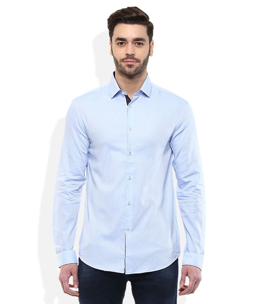 Celio Blue Slim Fit Shirt - Buy Celio Blue Slim Fit Shirt Online at ...
